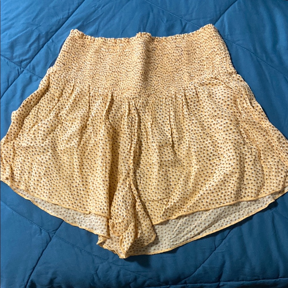 Aerie High Waist Brown and Orange Shorts
